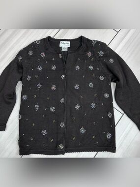 Vintage Chelsea Way By Naomi Bee Women's Black Bow Sweatshirt Size Small